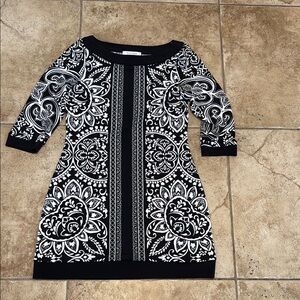 Vintage White House/Nlack Market Black and White Patterned Dress